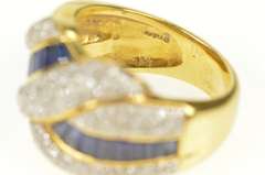 18K Yellow Gold 1.83 Ctw Wavy Baguette Diamond Pave Diamond Ring