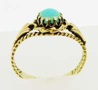 Vintage 14K Gold Turquoise Ring, Size 6