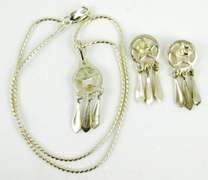 Vintage Crumrine Sterling Necklace & Earrings