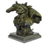 Western American Chief with his Horse Bronze Sculpture