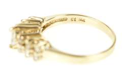 14K Yellow Gold 0.85 Ctw Marquise Diamond Cluster Statement Ring