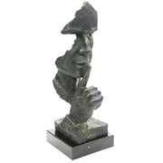 Silence Bronze Sculpture on Marble Base Figurine