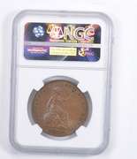 AU58 BN 1858 Great Britain Penny - Graded NGC