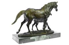 Detailed Bronze Horse Foal Figure