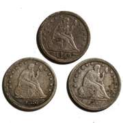 1854 Arrows 1857 &1876 Seated Quarters