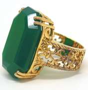 Sterling Silver Green Gemstone Ring