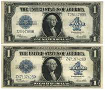 2 Nicer 1923 Series Large Size $1 Silver Certificates
