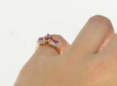 14K Yellow Gold 1.60 Ctw Oval Ruby Diamond Halo Engagement Ring