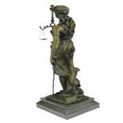 Lady Blind Justice Bronze Statue with Marble Base Sculpture