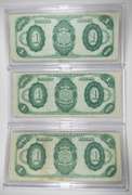 Lot (3) 1891 $1 Treasury Large Size Notes - Consecutive PH
