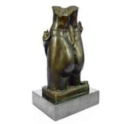 Nude Female Torso title No Man Land Bronze Figurine