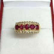 14kt Gold Ruby & Diamond Band Ring