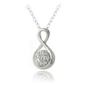 Sterling Silver 1/10ct Diamond Infinity Necklace