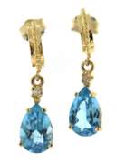 Fabulous Blue Topaz and Diamond Accent Earrings