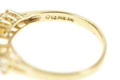 14K Yellow Gold Oval Syn. Sapphire Cubic Zirconia Statement Ring