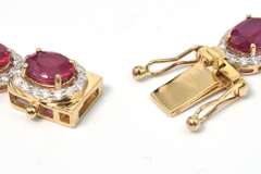 Ruby & Diamond Necklace in 14K Yellow Gold