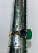 Ruby, Emerald, & Blue Sapphire Ring in 14kt Gold