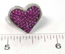 Sterling Silver Pink  CZ Heart  Ring