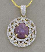 Darling Massive 13.0CTW Star Ruby & Sapphire Necklace in Vermeil