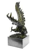 Eagle Landing Action Figural Bronze Sculpture
