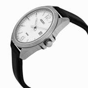Seiko White Dial Black Leather