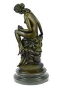 Young Cherub and a Lady Bronze Sculpture