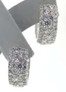 Sterling silver Pave Crystal Huggie Hoop