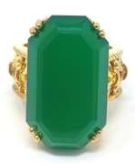 Sterling Silver Green Gemstone Ring