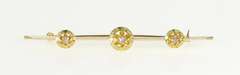 10K Yellow Gold Ornate Gypsy Set Diamond Ornate Bar Pin/Brooch