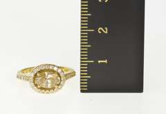 18K Yellow Gold 0.78 Ct Fancy Yellow Diamond Halo Engagement Ring