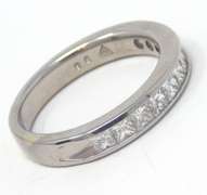 Elegant 14kt WG Princess Cut Channel Set Diamond Band