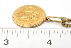 St. Christopher Pendant & Chain, 14KT