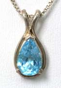 Sterling Silver Necklace With Blue Topaz.