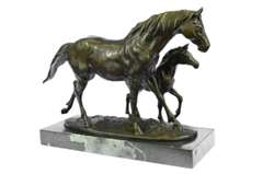 Detailed Bronze Horse Foal Figure