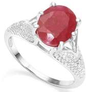 Enhanced Genuine Ruby Sterling Ring
