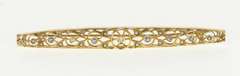 14K Yellow Gold 0.30 Ctw Diamond Sapphire Victorian Bar Pin/Brooch