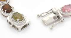 Gorgeous Tourmaline & Diamond Necklace in Sterling Silver