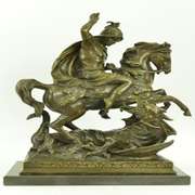 Catholic St. George Dragon Slayer Patron Military Bronze Statue