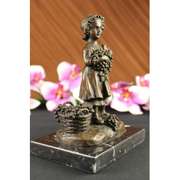 Vintage Bronze Dutch Girl Figurines Statues Sculpture