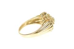 14K Yellow Gold 1.00 Ctw Diamond Cluster Halo Statement Ring