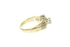 14K Yellow Gold 0.50 Ctw Round Diamond Wavy Engagement Ring