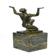 Nude Naked Male Athlete Bronze Sculpture