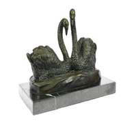 Two Swan Dancing Bronze Sculpture