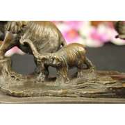 Three Elephants Walking Bronze Statue