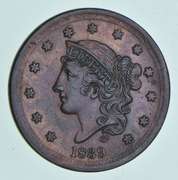 1839 Braided Hair Large Cent