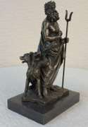 Three Headed Dog Mythical Bronze Sculpture