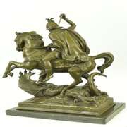 Catholic St. George Dragon Slayer Patron Military Bronze Statue