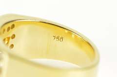 18K Yellow Gold Princess Citrine CZ Channel Squared Halo Band Ring