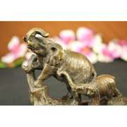 Three Elephants Walking Bronze Statue