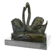 Two Swan Dancing Bronze Sculpture